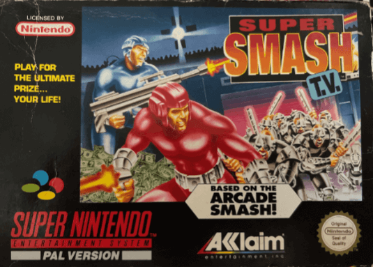 Super Smash TV box art for Super Nintendo
